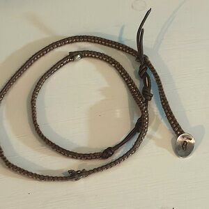 Chan Luu Brown Skull wrap bracelet.